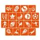 Набор трафаретов для био-тату "Футбол" football_5x5_18_1 18 шт, 5х5 см Fresh Tattoo football_5x5_18_1 - изображение 1