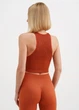 Безшовний топ в рубчик на широких бретелях Giulia HALTER TOP RIB S/M Orange-burnt sienna - зображення 3