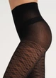 Женские капроновые колготки Giulia LACERY 60 (3) 3 Black-black с геометрическим узором колготки с рисунком чёрные плотные - изображение 9