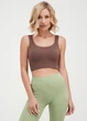 Безшовний топ в рубчик на широких бретелях Giulia TOP RIB S/M Brown-deep taupe, спортивний топ - зображення 5
