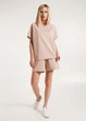 Жіночі шорти з двонитки та необробленим краєм Giulia STREET STYLE 4204/180 S Beige-dark beige - зображення 4