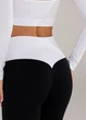 Женские бесшовные леггинсы с push-up эффектом и контрастным поясом Giulia FLEXING LEGGINGS GLAM S/M Multicolor-black/white, лосины из микрофибры - изображение 9