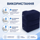 Портативна надувна подушка для подорожей, підставка для ніг, 3 рівні висоти, для літака, автобусу, синій колір - зображення 8