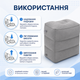 Портативна надувна подушка для подорожей, підставка для ніг, 3 рівні висоти, для літака, автобусу, сірий колір - зображення 8
