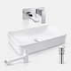 Комплект для ванной Qtap Tern 610x350 мм White с накладной раковиной, смесителем Gemini Chrome скрытого монтажа и донным клапаном PU02 (47304/45693) - изображение 1