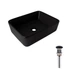 Комплект для ванной Qtap Tern Matt Black 480x370 мм накладная раковина + донный клапан PU03 + сифон Tani 02 Chrome (47300/32528) - изображение 2