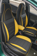 Авточохли на Moskvich 426 Auto Style пілот СПОРТ+ кожзам + тканина чорно жовтий - зображення 2