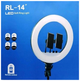 Лампа Fill Light RL-14 36 см чорна шарнірна конструкція з 3 тримачами для телефонів і регулюванням яскравості - зображення 2