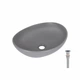 Раковина накладная Qtap Dove 415x340x140 мм, Stone grey, овальная, с донным клапаном QTDOV188SG49783 - изображение 1