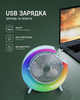 Портативний вентилятор з RGB підсвіткою, акумуляторний настільний вентилятор, 3 швидкості, USB зарядка, тихий міні вентилятор для дому та офісу, блакитний - зображення 3
