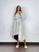 Женское платье рубашка асимметричное в полоску с поясом Катрин PARI MKPR305079 - 54, Молочний - изображение 3