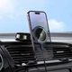 Автодержатель с беспроводной зарядкой MagSafe Hoco HW33 Metal Ring 15W Magnetic Car Holder в авто на торпедо Черный - изображение 7