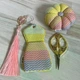 Винтажный набор Needle Craft ножницы, чехол для ножниц, игольница тыква - изображение 4