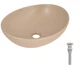 Раковина накладная Qtap Dove, Beige, овальная, с донным клапаном QTDOV188SB49784 - изображение 1