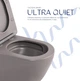 Унітаз підвісний Qtap Robin Ultra Quiet, Stone grey, з сидінням Slim Duroplast / Soft-close / Quick Release QTROB26SG48996 - зображення 4