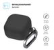 Силиконовый чехол для наушников Samsung Galaxy Buds 4/Buds 4 Pro, Hang Case, черный, ультратонкий защитный кейс толщиной 2 мм, защита от царапин, пыли и ударов, компактный, с карабином для крепления, ArmorStandart (ARM90918) - изображение 2