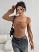 Вязаный топ Shein sz2410227675651512 S коричневый (100010043) - изображение 5