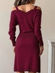 Сукня-светр Shein sz25051541444105728 Petite M червоний (100009562) - зображення 2