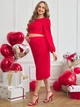 Костюм для вагітних (спідниця, топ) Shein sz2411045513925157 S червоний (100009809) - зображення 3