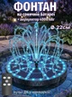 Фонтан садовый декоративный Lem Berger, на солнечной батарее, с LED-подсветкой, с пультом ДУ, 8 насадок, диаметр 22 см, SP25B - изображение 1