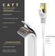 Интернет кабель Ethernet Cat7 Veetop 5 м (RJ45, 10 Гбит/с), плоский LAN кабель STP экранированный, белый - изображение 5