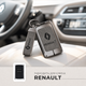 Чехол для ключ-карты Renault металлический с эко-кожей + брелок (Графитовый цвет) - изображение 1