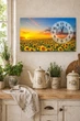 Картина на холсте MAKO Sunflower Field Sunset с часами 30×53 см бесшумный плавный ход кварцевый механизм 3053-066 - изображение 2