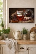 Картина на холсте MAKO Coffee Vintage Brown с часами 30×53 см бесшумный плавный ход кварцевый механизм 3053-013 - изображение 2
