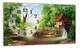 Картина на холсте MAKO Village Mill River с часами 30×53 см бесшумный плавный ход кварцевый механизм 3053-067 - изображение 1