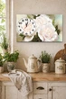 Картина на холсте MAKO Roses White с часами 30×53 см бесшумный плавный ход кварцевый механизм 3053-002 - изображение 2