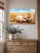Картина на холсте MAKO Bread Milk Wheat Field с часами 30×53 см бесшумный плавный ход кварцевый механизм 3053-072 - изображение 3