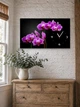 Картина на холсте MAKO Orchid Purple Black с часами 30×53 см бесшумный плавный ход кварцевый механизм 3053-034 - изображение 3