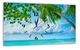 Картина на холсте MAKO Tropical Palm Sea с часами 30×53 см бесшумный плавный ход кварцевый механизм 3053-022 - изображение 1