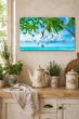 Картина на холсте MAKO Tropical Palm Sea с часами 30×53 см бесшумный плавный ход кварцевый механизм 3053-022 - изображение 2