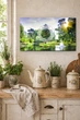 Картина на холсте MAKO Garden Pond Fountain с часами 30×53 см бесшумный плавный ход кварцевый механизм 3053-056 - изображение 2
