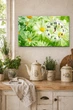 Картина на холсте MAKO Chamomile Flowers Green с часами 30×53 см бесшумный плавный ход кварцевый механизм 3053-059 - изображение 2