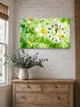 Картина на холсте MAKO Chamomile Flowers Green с часами 30×53 см бесшумный плавный ход кварцевый механизм 3053-059 - изображение 3