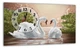Картина на холсті MAKO Swans Love Sunset з годинником 30×53 см безшумний плавний хід кварцовий механізм 3053-025 - зображення 1