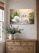 Картина на холсті MAKO Swans Love Sunset з годинником 30×53 см безшумний плавний хід кварцовий механізм 3053-025 - зображення 3