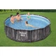 Каркасний басейн Bestway Wood Style 5614X 366х100 см для відпочинку в саду з картриджним фільтром та стремянкою басейни для дачі великий басейн надувний басейн із фільтром каркасні басейни для плавання - изображение 1