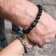 Парные мужские женские браслеты из камней для двоих, черный, серый с короной - изображение 6