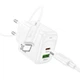 Сітчастий зарядний пристрій Hoco CS55A Surplus PD30W+QC3.0 (1USB-A/1C) + кабель Type-C to Lightning White - зображення 4