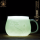 Керамічна чашка для чаю Changnan з фільтром та кришкою, чашка Jingdezhen Yingqing для дому та офісу, дизайн у формі серця лотоса в дзен-стилі - зображення 2