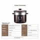 SUPOR DG40YK6-30, 4 литра, серия ZMD Worry-Free, серия Purple Porcelain, механическая электрическая кастрюля для тушения, серебристо-фиолетовый - изображение 8