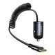 Автомобільний зарядний пристрій Baseus Tiny Star 30W C00035001121-00, USB-C, PD 3.0, вбудований кабель Type-C, швидка зарядка, чорний - зображення 3
