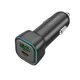 Автомобільний зарядний пристрій BOROFONE BZ28A 30W, USB-C + USB-A, PD/QC, RGB підсвітка, швидка зарядка, чорний - зображення 2