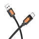 Кабель BOROFONE BX114 Structure Silicone USB to Type-C 3A, 1 м, швидка зарядка та передача даних, чорний - зображення 2