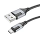 Кабель BOROFONE BX101 USB to Micro-USB 2.4A, 1 м, швидка зарядка та передача даних, чорний - зображення 2