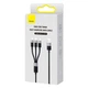 Кабель Baseus StarSpeed 3 в 1 USB to Lightning / Micro-USB / Type-C, 3.5A, 1.2м, швидка зарядка, чорний - зображення 2