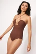 Купальник суцільний з ущільненою чашкою Ysabel Mora 42B/S Коричневий (Brown) (116106) - зображення 3
